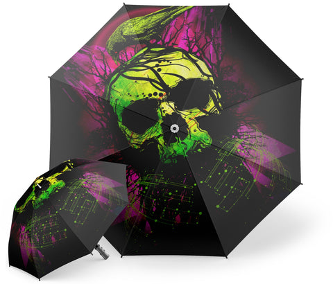 Parapluie Tête de Mort Corbeau