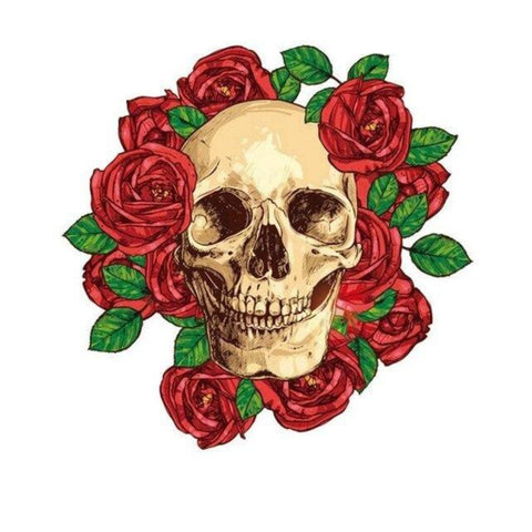 Transfert Tête de Mort Avec Roses