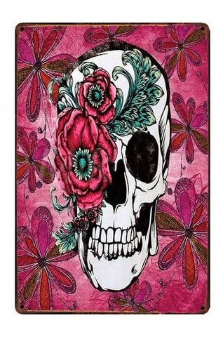 Poster Skull Flowers