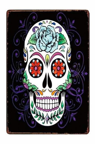 Poster Crâne Mexicain Coloré