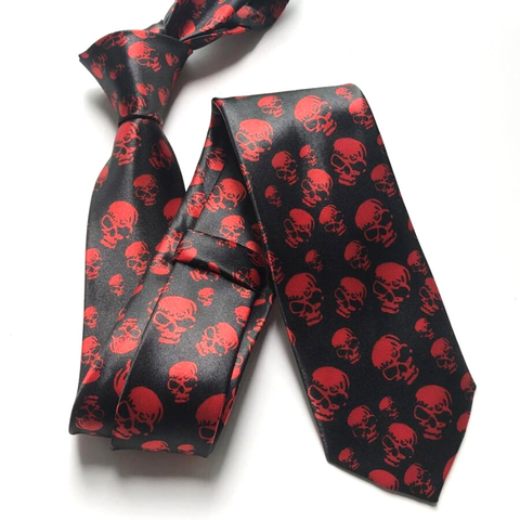Cravate Tête de Mort rouge