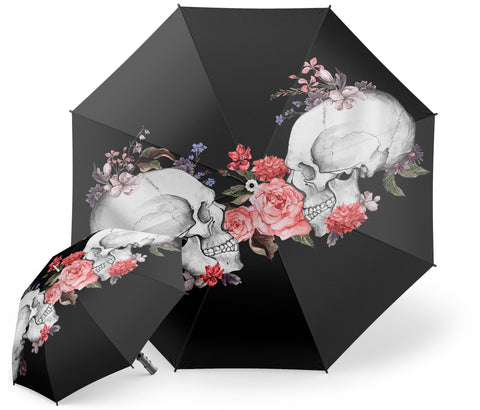 Parapluie Tête de Mort Noir et Blanc