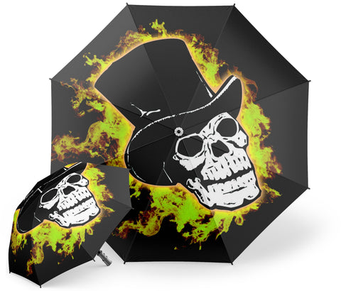 Parapluie Tête de Mort Flamme