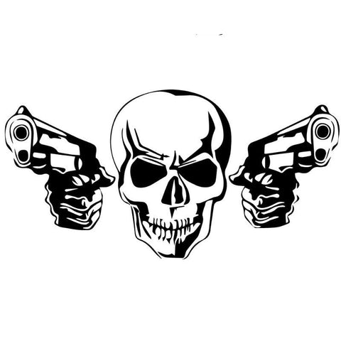 Sticker Tête de Mort Pistolet