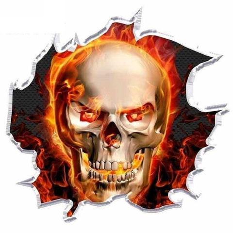 Sticker Squelette en Flammes