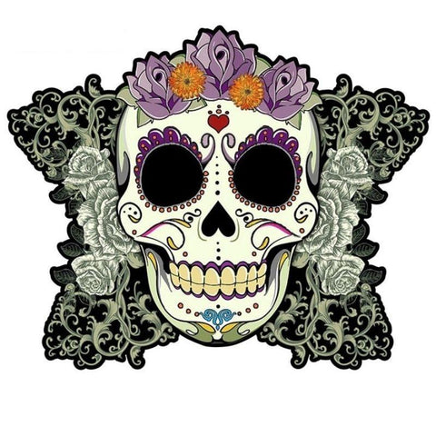Sticker Crâne Mexicain Fleur