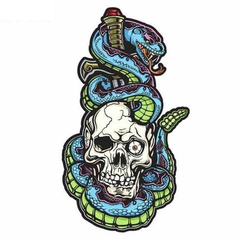 Sticker Tête de Mort Serpent