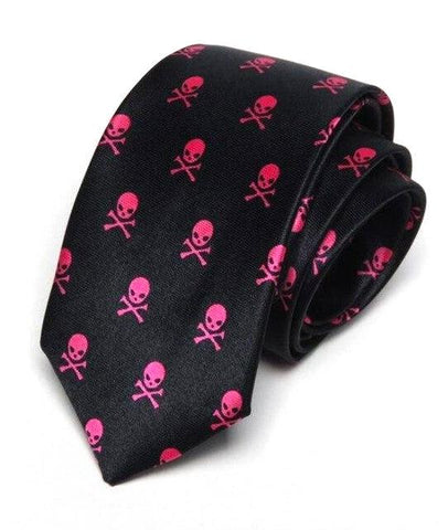 Cravate Tête de Mort rose