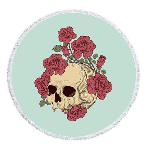 Serviette de Plage Crâne avec Fleur