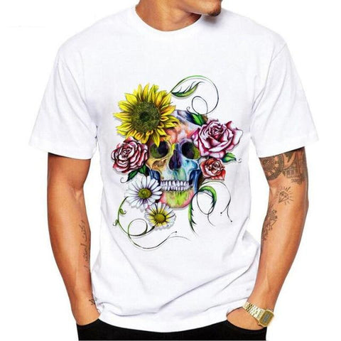 T Shirt Skull Fleur