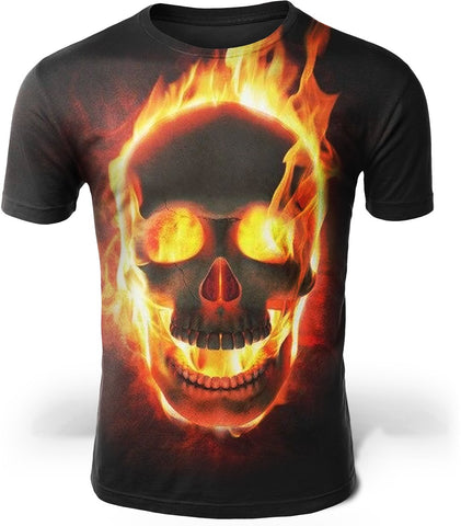 T-Shirt Crâne Flamme