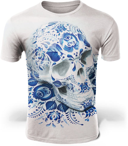 Impression rigide for Sale avec l'œuvre « T-shirts tête de mort